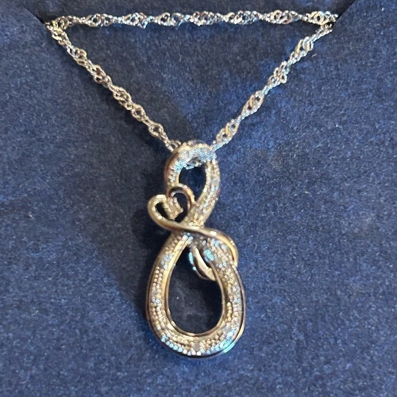 The bradford exchange mother and daughter  diamond infinity necklace 925 - Picture 2 of 7